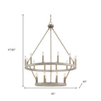 Brass Candle Style Multi Light Metal Dimmable Chandelier