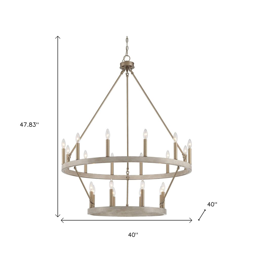 Brass Candle Style Multi Light Metal Dimmable Chandelier