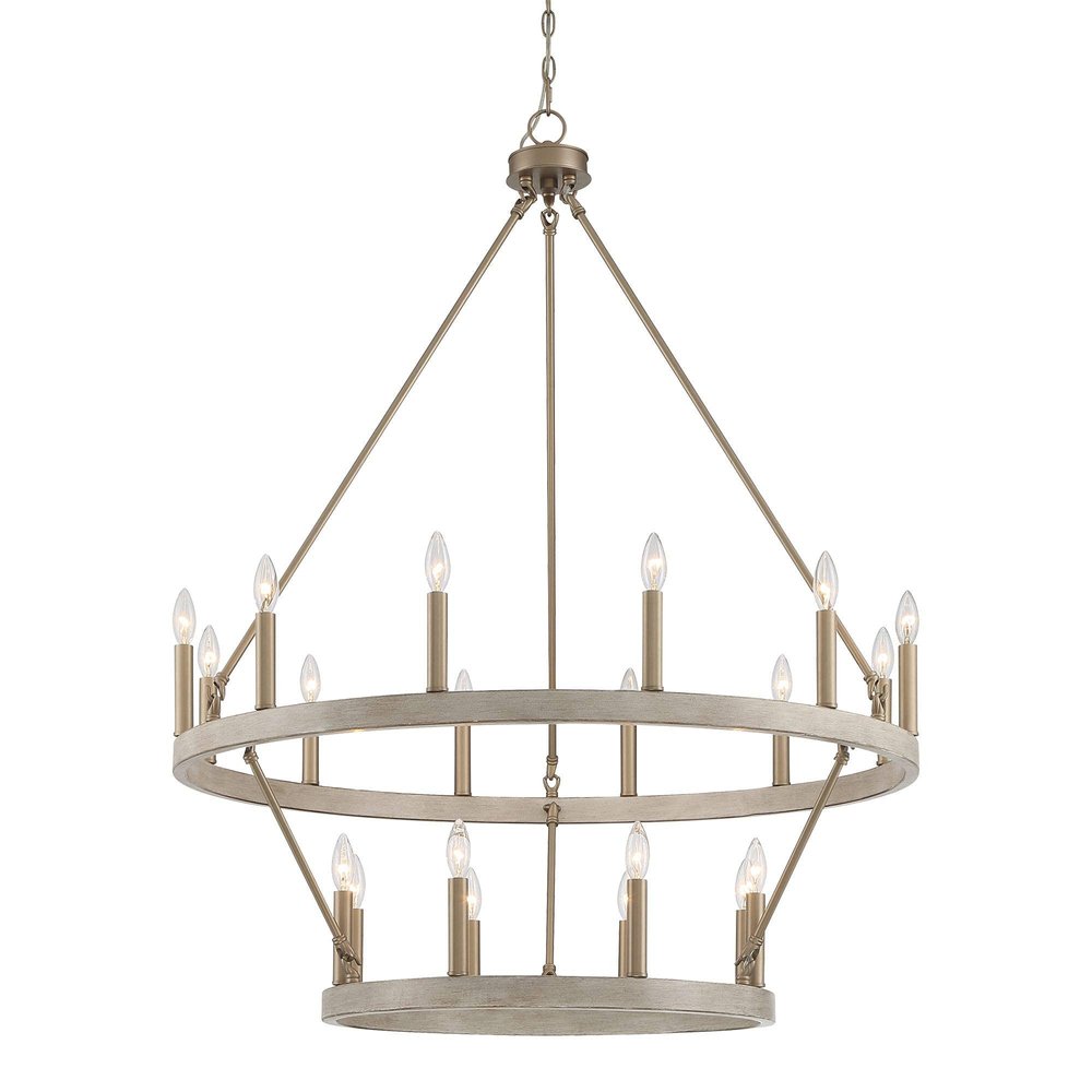 Brass Candle Style Multi Light Metal Dimmable Chandelier