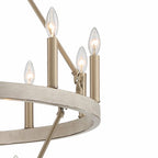 Brass Candle Style Multi Light Metal Dimmable Chandelier