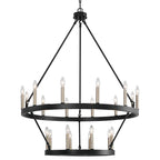 Black Candle Style Multi Light Metal Dimmable Chandelier