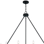 Black And White Candle Style Multi Light Metal Dimmable Chandelier