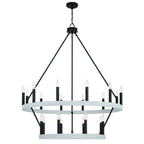 Black And White Candle Style Multi Light Metal Dimmable Chandelier
