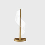 19" Wave Swirl Acrylic Led Brushed Gold Table Lamp Gold Table Lamp