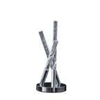 15" Silver Acrylic and Metal Three Rod Abstract  Table Lamp