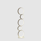 39" White Metal Five Circle Geometric Sculpture LED Table Lamp