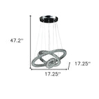 Silver Metal and Crystals LED Dimmable Chandelier