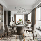 Silver Metal and Crystals LED Dimmable Chandelier