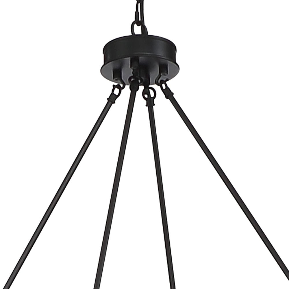 Black And Gold Candle Style Twelve Light Metal Dimmable Chandelier