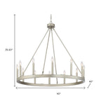Silver Candle Style Twelve Light Metal Dimmable Chandelier