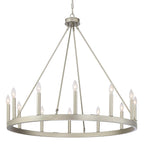 Silver Candle Style Twelve Light Metal Dimmable Chandelier