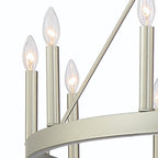 Silver Candle Style Twelve Light Metal Dimmable Chandelier