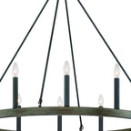 Black Candle Style Twelve Light Metal Dimmable Chandelier