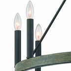Black Candle Style Twelve Light Metal Dimmable Chandelier