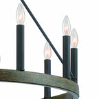 Black Candle Style Twelve Light Metal Dimmable Chandelier