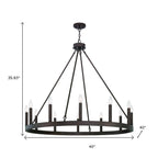 Bronze Candle Style Twelve Light Metal Dimmable Chandelier
