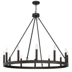 Bronze Candle Style Twelve Light Metal Dimmable Chandelier