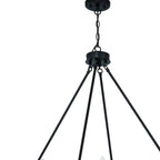 Black And White Candle Style Twelve Light Metal Dimmable Chandelier