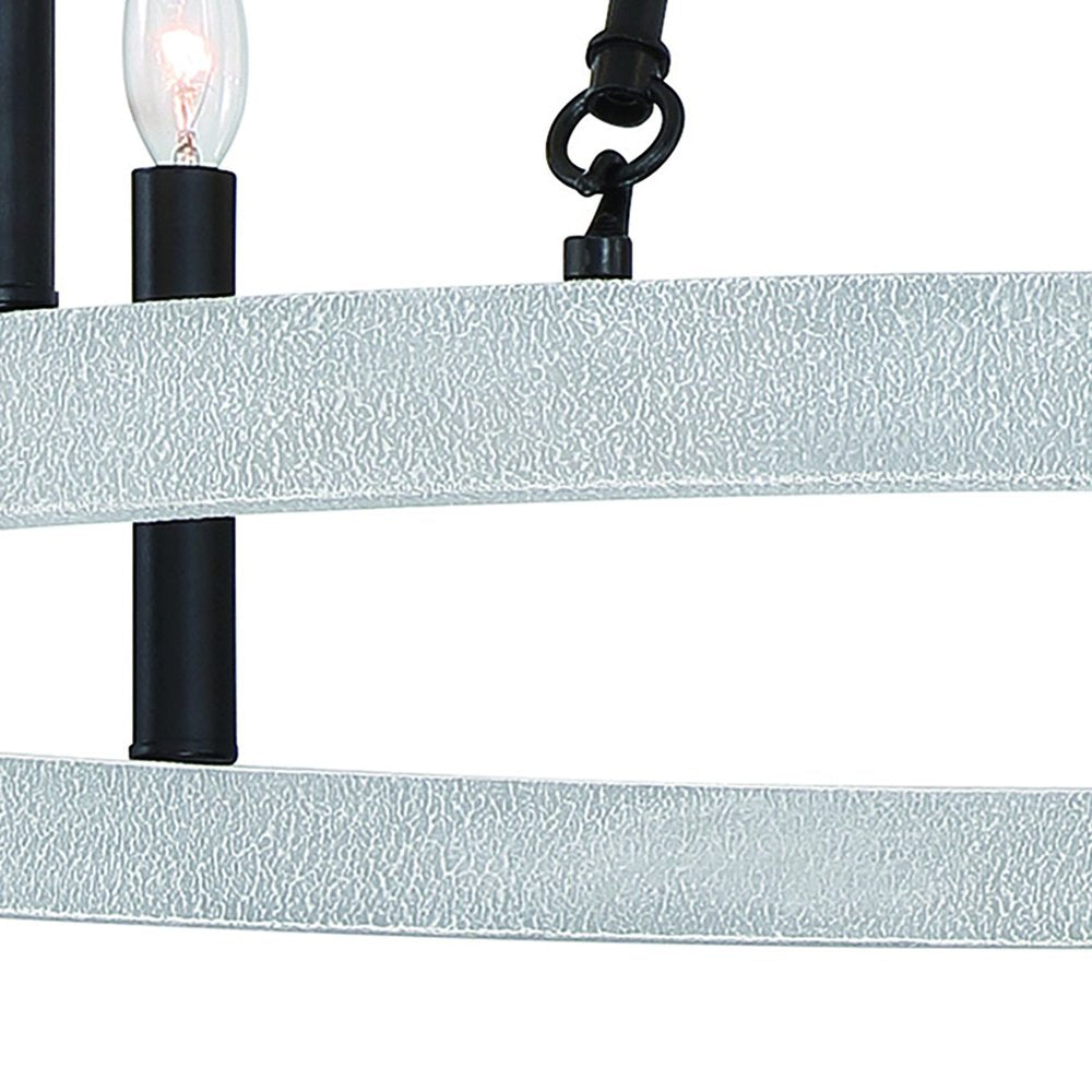 Black And White Candle Style Twelve Light Metal Dimmable Chandelier