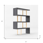 Gold And Gray Four Tier Bookcase