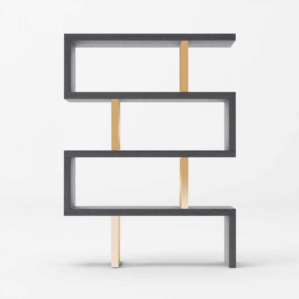 Gold And Gray Four Tier Bookcase