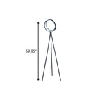 60" Black LED Tripod Floor Lamp With Black Metal Novelty Shade