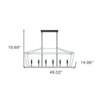 Black And White Candle Style Six Light Metal Dimmable Chandelier