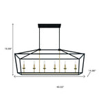 Black And Gold Candle Style Six Light Metal Dimmable Chandelier