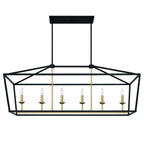 Black And Gold Candle Style Six Light Metal Dimmable Chandelier