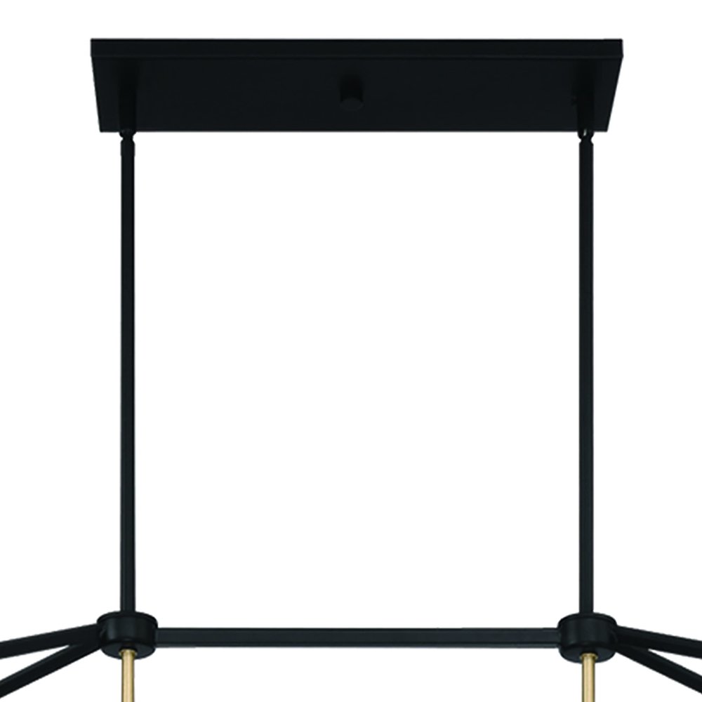 Black And Gold Candle Style Six Light Metal Dimmable Chandelier