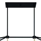 Black And Gold Candle Style Six Light Metal Dimmable Chandelier
