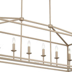 Brass Candle Style Six Light Metal Dimmable Chandelier