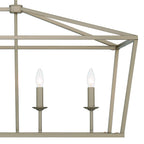 Brass Candle Style Six Light Metal Dimmable Chandelier