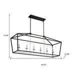 Black Candle Style Six Light Metal Dimmable Chandelier