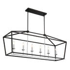 Black Candle Style Six Light Metal Dimmable Chandelier