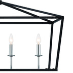 Black Candle Style Six Light Metal Dimmable Chandelier