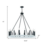 Black And White Candle Style Multi Light Metal Dimmable Chandelier