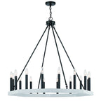 Black And White Candle Style Multi Light Metal Dimmable Chandelier