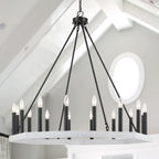 Black And White Candle Style Multi Light Metal Dimmable Chandelier