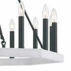 Black And White Candle Style Multi Light Metal Dimmable Chandelier