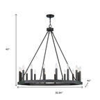 Black Candle Style Multi Light Metal Dimmable Chandelier