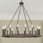Black Candle Style Multi Light Metal Dimmable Chandelier