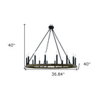 Brown And Black Candle Style Multi Light Metal Dimmable Chandelier