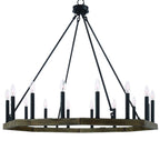 Brown And Black Candle Style Multi Light Metal Dimmable Chandelier