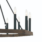 Brown And Black Candle Style Multi Light Metal Dimmable Chandelier