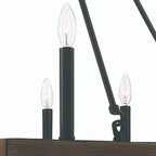 Brown And Black Candle Style Multi Light Metal Dimmable Chandelier