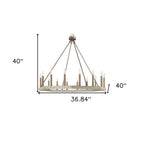 Brass Candle Style Multi Light Metal Dimmable Flush Chandelier
