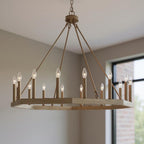 Brass Candle Style Multi Light Metal Dimmable Flush Chandelier
