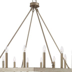 Brass Candle Style Multi Light Metal Dimmable Flush Chandelier