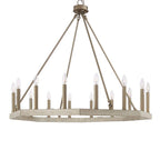 Brass Candle Style Multi Light Metal Dimmable Flush Chandelier
